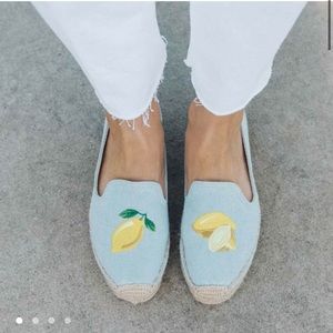 Soludos Lemon Platform Smoking Slipper Espadrille